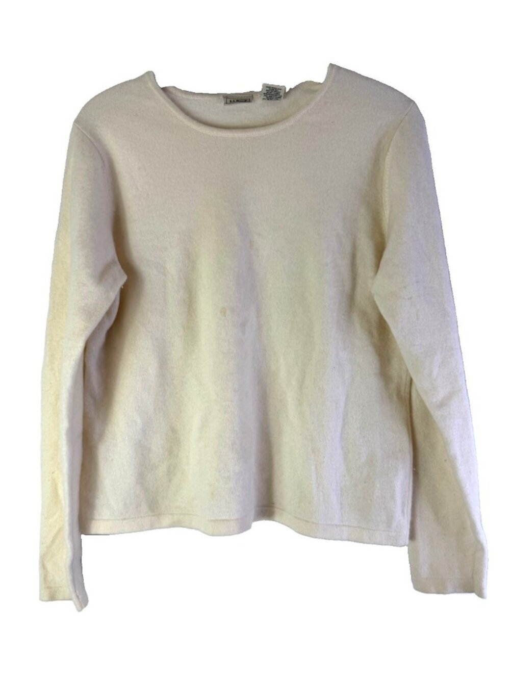 Vintage 90s L.L. Bean Cashmere Sweater Soft Ivory Clean Girl